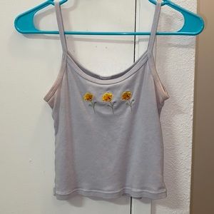 Brandy Melville Cropped Tank W/ Flowers